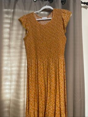 Luxology Mustard Floral Maxi Dress